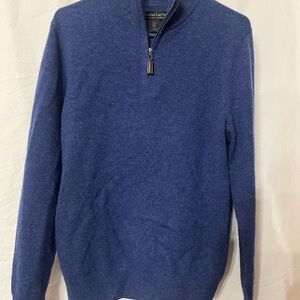 Christian Lacroix Women's Blue Cashmere 1/4-Zip Pullover Sweater